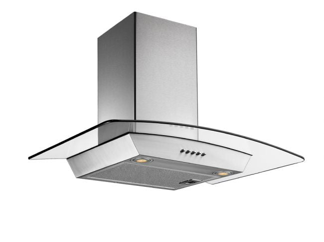 30" STAINLESS STEEL GLASS HOOD - 3 SPEEDS - PUSH BUTTON - LED LIGHT - WITH ALUMINUM FILTER