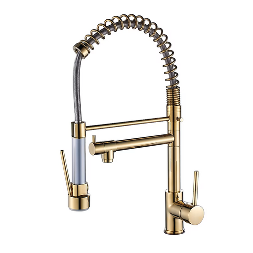 Lina Faucets - Premium Quality Rose Gold and White Kitchen Faucet with Pull-Down Sprayer