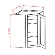 White Shaker - Diagonal Corner Wall Cabinets-rstmexpress