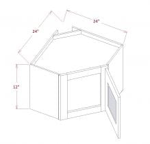 White Shaker - Diagonal Corner Stacker Wall Cabinets-rstmexpress