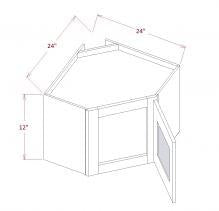 Grey Shaker - Diagonal Corner Stacker Wall Cabinets-rstmexpress
