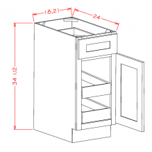 White Shaker - Single Door Double Rollout Shelf Bases SW-B182RS SW-B212RS-rstmexpress